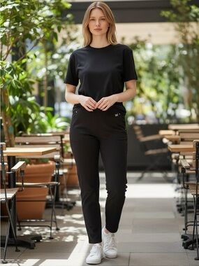 Rafaella Black Cropped Slim Ankle Pants